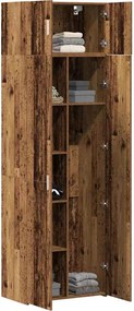 vidaXL Ντουλάπι αποθήκευσης 3 pcs Παλιό ξύλο