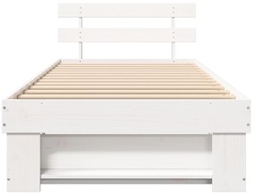 vidaXL Σκελετός Κρεβατιού Λευκό 100 x 200 cm Μασίφ ξύλο πεύκου