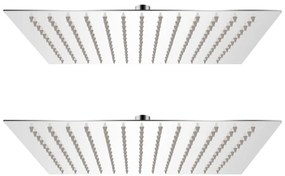 vidaXL Κεφαλή Nτους Βροχή 2 τεμ. 30 x 30 εκ. από Ανοξείδωτο Ατσάλι