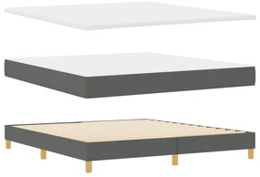vidaXL Κρεβάτι με Βοηθητικό Στρώμα Σκούρο Γκρι 180x200 εκ Ύφασμα