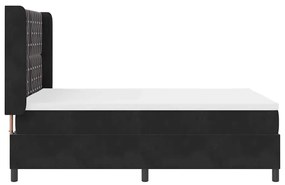 vidaXL Κρεβάτι με ελατήρια με κεφαλάρι Μαύρο 160 x 200 cm Βελούδο