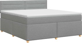 vidaXL Κρεβάτι box spring με στρώμα Ανοιχτό γκρι 140 x 190 cm Ύφασμα