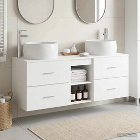 vidaXL Σετ Επίπλων Μπάνιου 3 τμχ. Λευκό 49,5 x 44,5 x 66 εκ