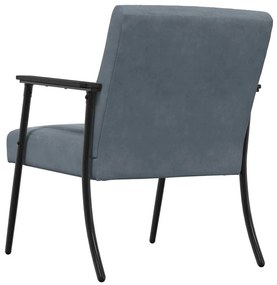 vidaXL Πολυθρόνα Σκούρο Γκρι 59 x 75 x 78 εκ Βελούδο