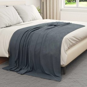 vidaXL Κουβέρτα Σκούρο Γκρι 200 x 150 cm Μαλλί
