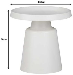 Τραπέζια σαλονιού Ginoze Inart σετ 2τεμ μέταλλο σε λευκή απόχρωση