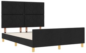 vidaXL Κρεβάτι  Μαύρο 160x200 εκ από Υφάσμα