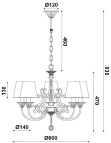 Φωτιστικό οροφής Ekkon 5φωτο