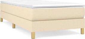 vidaXL Κρεβάτι Boxspring με Στρώμα Κρεμ 80 x 200 εκ. Υφασμάτινο
