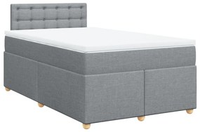 Κρεβάτι Boxspring με Στρώμα Ανοιχτό Γκρι 120x190 εκ. Υφασμάτινο - Γκρι