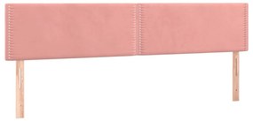 vidaXL Κρεβάτι Boxspring με Στρώμα Ροζ 180x200 εκ. Βελούδινο