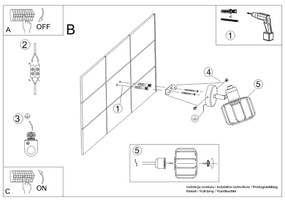 Sollux Φωτιστικό τοίχου Beluci 1,ατσάλι,1xE14/40w,μαύρο