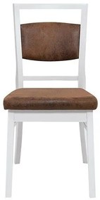 Καρέκλα Boston BP115, Ακακία, Άσπρο, 90x43x57cm, 7 kg, Οικολογικό δέρμα, Ξύλινα | Epipla1.gr
