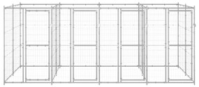 vidaXL Κλουβί Σκύλου Εξωτερικού Χώρου 9,68 μ² από Γαλβανισμένο Χάλυβα