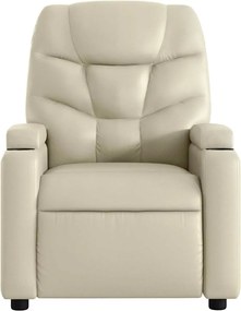 vidaXL Πολυθρόνα Μασάζ Ανακλινόμενη Κρεμ από Συνθετικό Δέρμα
