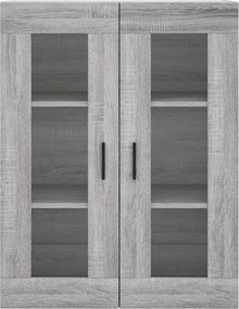 vidaXL Ντουλάπι Γκρι Sonoma 69,5 x 34 x 180 εκ. Επεξεργασμένο Ξύλο