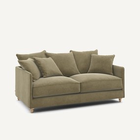 Καναπές-κρεβάτι 3 θέσεων compact από λινό βελούδο, Lazare