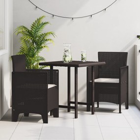 vidaXL Καρέκλες Κήπου 2 pcs Καφέ Κανονικό Πλαστικό, Πολυεστέρας