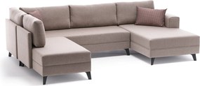 Γωνιακός Καναπές Efsun - 300x202x78εκ - Χρώμα Cream
