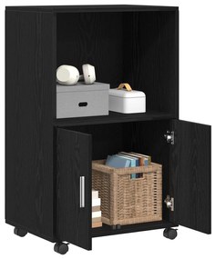 vidaXL Κυλιόμενο ντουλάπι Μαύρη Οξυά 55 x 40 x 91 εκ.