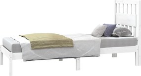 vidaXL Πλαίσιο Κρεβατιού Λευκό 75x190εκ Μασίφ Ξύλο Πεύκου Small Single