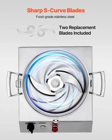 VEVOR Food Processor &amp; Vegetable Chopper 6L Food-Grade Stainless Steel Blender