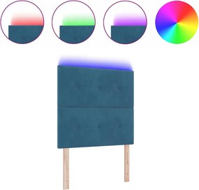 vidaXL LED κεφαλάρι με φώτα λωρίδας LED Μπλε 80 cm Πολυεστέρας