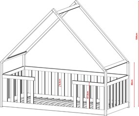 Παιδικό Κρεβάτι Σπιτάκι BEE 80x190 graphite