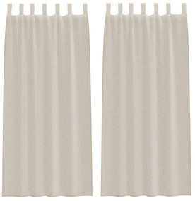 vidaXL Κουρτίνες με κουρτίνες 2 pcs Άμμος 140 x 260 εκ. Πολυεστέρας