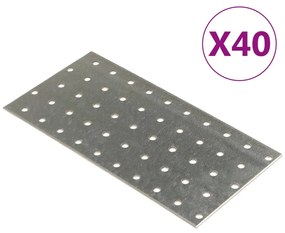 vidaXL Πλάκες Διάτρητες 40 Τεμ. 2 χιλ. 200x100 χιλ. από Γαλβ. Χάλυβα