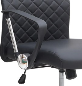 Καρέκλα γραφείου Novaro Megapap από τεχνόδερμα χρώμα μαύρο 61x68x111/121εκ.