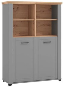 Βιτρίνα Valencia POP 2K Γκρί Γραφίτης - Artisan Oak - Γκρί Μάτ 103.5x41x143 εκ. 103.5x41x143 εκ.