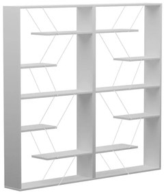 Βιβλιοθήκη Tars γκρι-λευκό 168x24x157εκ 168x24x157 εκ.