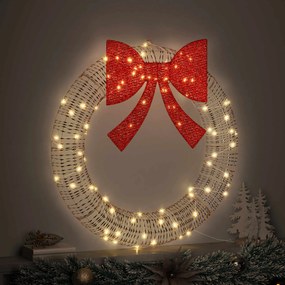 vidaXL Στεφάνι με 60 LED Θερμό λευκό 76 x 76 x 8 εκ PET