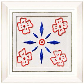 Κάδρο Folk Tiles II FA13249 50x50cm Blue-Red MindTheGap Τετράγωνοι Ξύλο