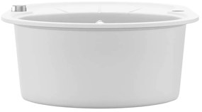 vidaXL Νεροχύτης με Μονή Γούρνα Οβάλ Λευκός Γρανιτένιος