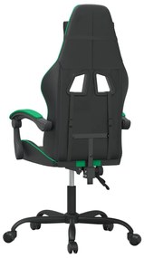 Καρέκλα Gaming Μαύρο/πράσινο από Συνθετικό Δέρμα - Μαύρο