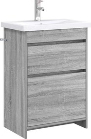 vidaXL Σετ Επίπλων Μπάνιου Γκρι Sonoma 61 x 40 x 84,5 εκ