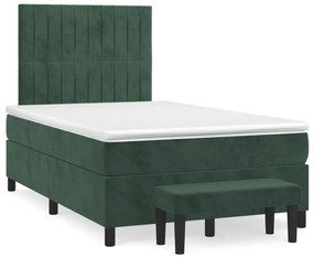 ΚΡΕΒΑΤΙ BOXSPRING ΜΕ ΣΤΡΩΜΑ ΣΚΟΥΡΟ ΠΡΑΣΙΝΟ 120X190ΕΚ. ΒΕΛΟΥΔΙΝΟ 3270484