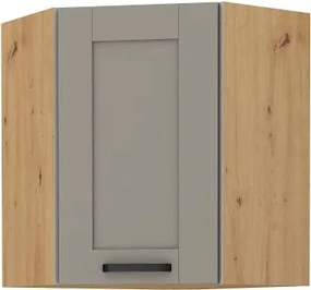 Κρεμαστό ντουλάπι γωνιακό Nelor 60x60 GN 72 1F-Γκρι σπέσιαλ - Φυσικό