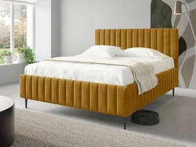 Επενδυμένο κρεβάτι Lewezo-Moustardi-140 x 200