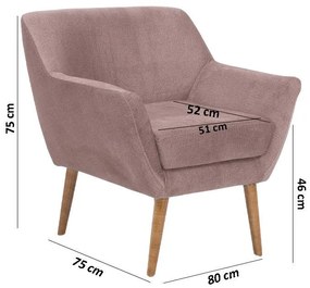 Πολυθρόνα Carla Fylliana Ρόζ 80x75x85 εκ. 80x75x85 εκ.