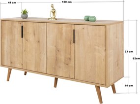 Κονσόλα Sapphire Δρυς PRITRAR 150x44x18