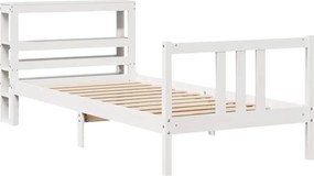 vidaXL Σκελετός Κρεβατιού με Κεφαλάρι Χωρίς Στρώμα Λευκό 90x200 εκ.