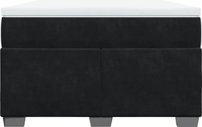 vidaXL Κρεβάτι Boxspring με Στρώμα Μαύρο 120 x 200 εκ. Βελούδινο