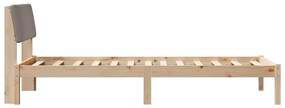 vidaXL Σκελετός Κρεβατιού Καφέ και ταμπά 90 x 200 cm Μασίφ ξύλο πεύκου