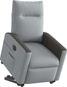vidaXL Πολυθρόνα Ηλεκ. Ανακλινόμενη Ανύψωση Αν. Γκρι Υφασμάτινη