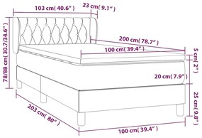 ΚΡΕΒΑΤΙ BOXSPRING ΜΕ ΣΤΡΩΜΑ TAUPE 100 X 200 ΕΚ. ΥΦΑΣΜΑΤΙΝΟ 3126465