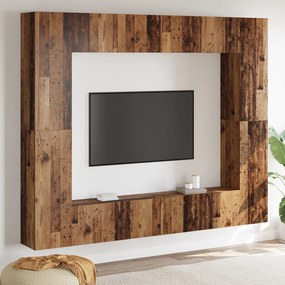 vidaXL Σετ επίπλου τηλεόρασης 8 pcs Καφέ 221 x 30 x 180 εκ.