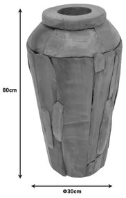 Διακοσμητικό βάζο Archean teak ξύλο σε φυσική απόχρωση Φ30x80εκ